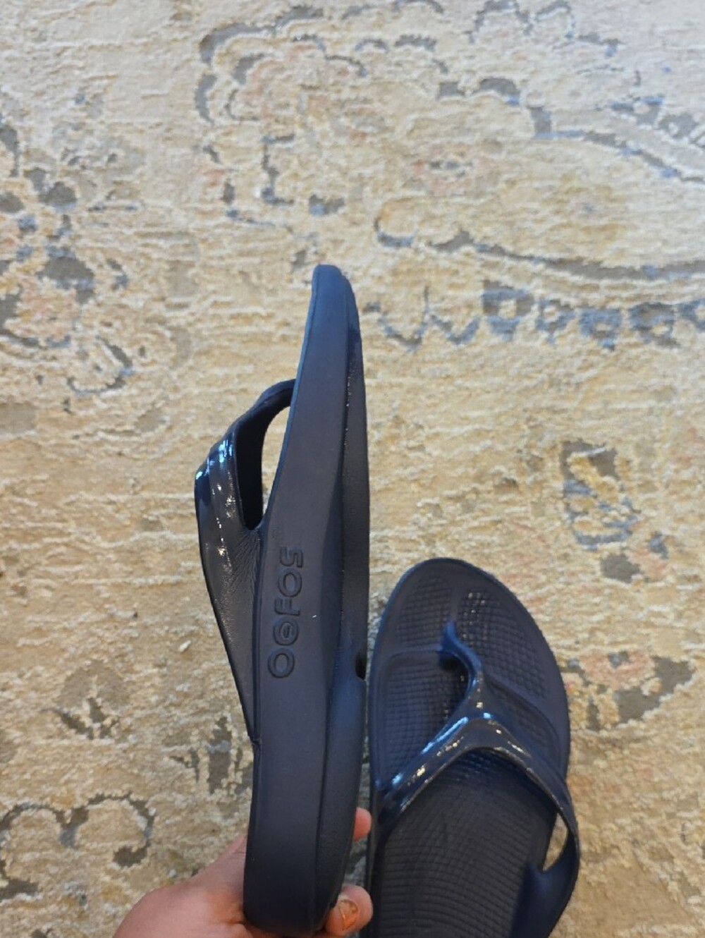 OOFOS Purple Comfort Flip Flops - Picture 8 of 10